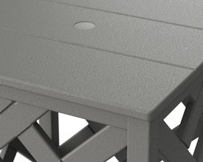 POLYWOOD Wovendale Accent Umbrella Table angle view