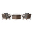 POLYWOOD PW Designer Series Estate 5-Piece Lounge Fire Table Set in Kona / Ash Charcoal