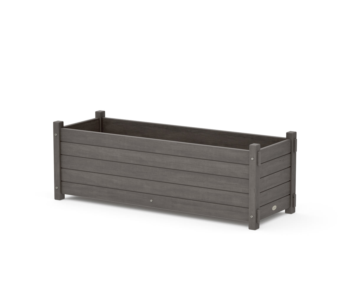POLYWOOD Nautical Rectangle Triple Planter Box in Driftwood