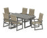 POLYWOOD EDGE Woven High-Back Arm Chair 7-Piece Dining Set in Slate Grey / Dune Grass