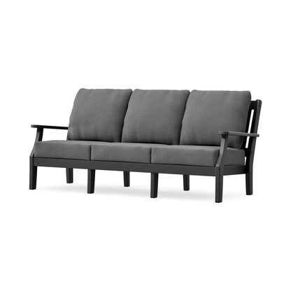 POLYWOOD Chinoiserie Deep Seating Sofa in Black / Ash Charcoal