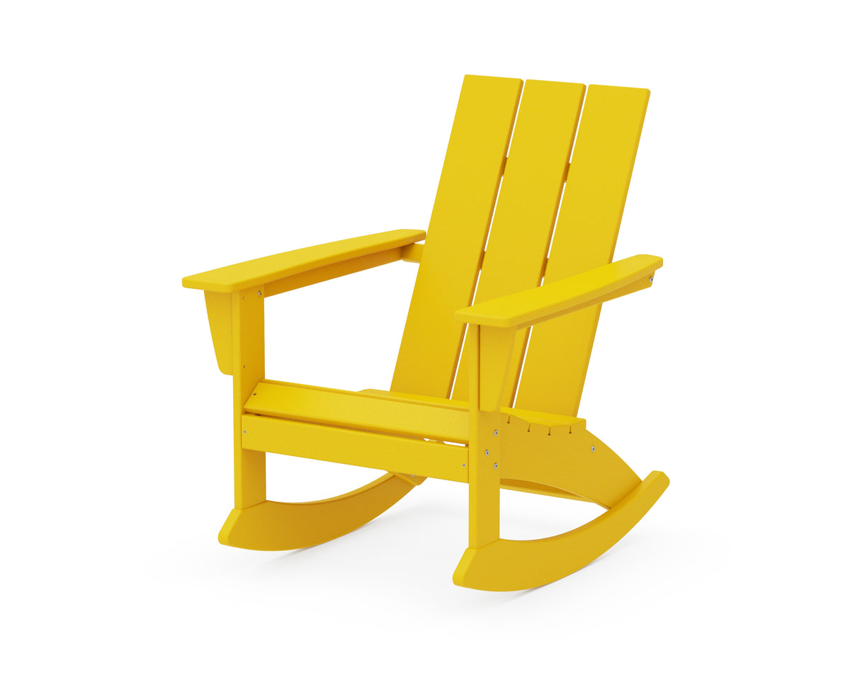 POLYWOOD Modern Adirondack Rocking Chair in Lemon