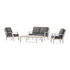POLYWOOD Chinoiserie 4-Piece Deep Seating Set with Loveseat in Sand