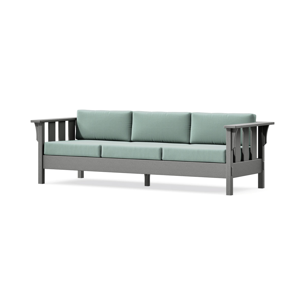 POLYWOOD Acadia Deep Seating Sofa in Slate Grey / Spa