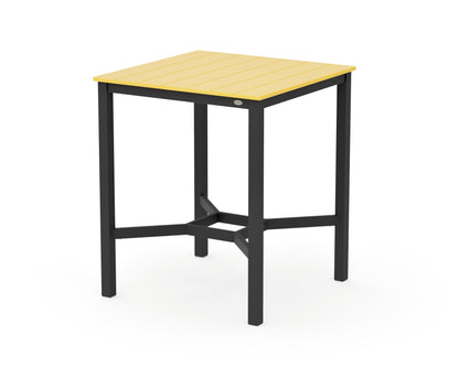 POLYWOOD Main Street 36 x 36 Bar Table in Black / Lemon