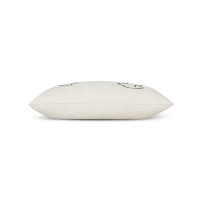 Elaine Smith Faithful Friends 12x20 lumbar outdoor pillow, ivory and white - view 4