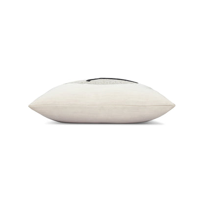 Elaine Smith Unconditional Woof (Tail) 20x20 outdoor pillow, ivory and black - view 5