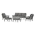 POLYWOOD Country Living Cottage 6-Piece Lounge Sofa Set in Slate Grey