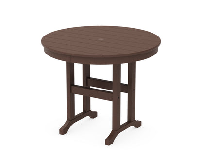 POLYWOOD 36" Round Farmhouse Dining Table in Mahogany