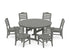 POLYWOOD Savannah 7-Piece Side Chair Round Farmhouse Dining Set in Slate Grey
