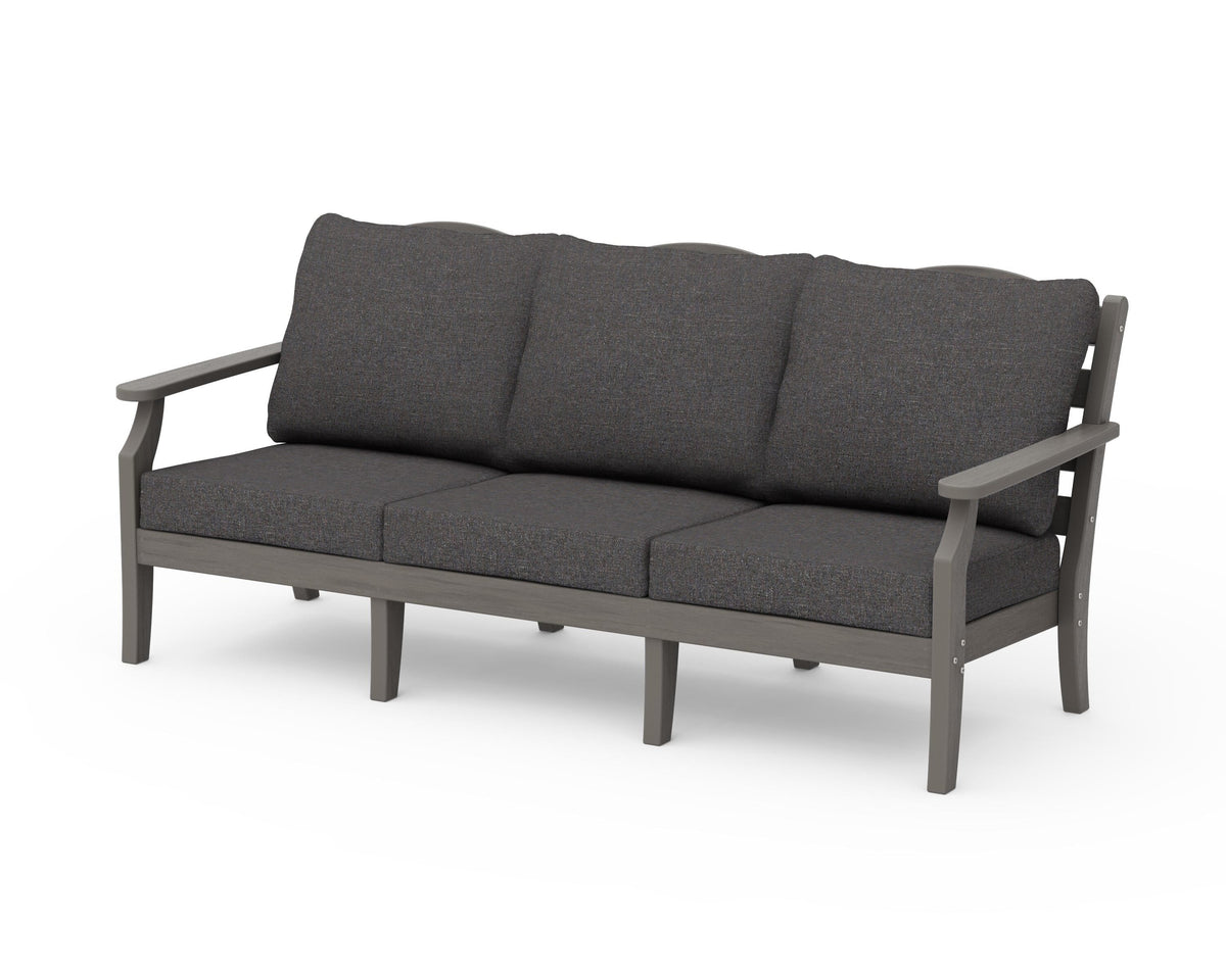 POLYWOOD Savannah Deep Seating Sofa in Driftwood / Ash Charcoal