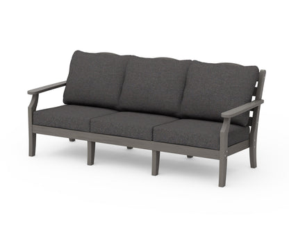 POLYWOOD Savannah Deep Seating Sofa in Driftwood / Ash Charcoal