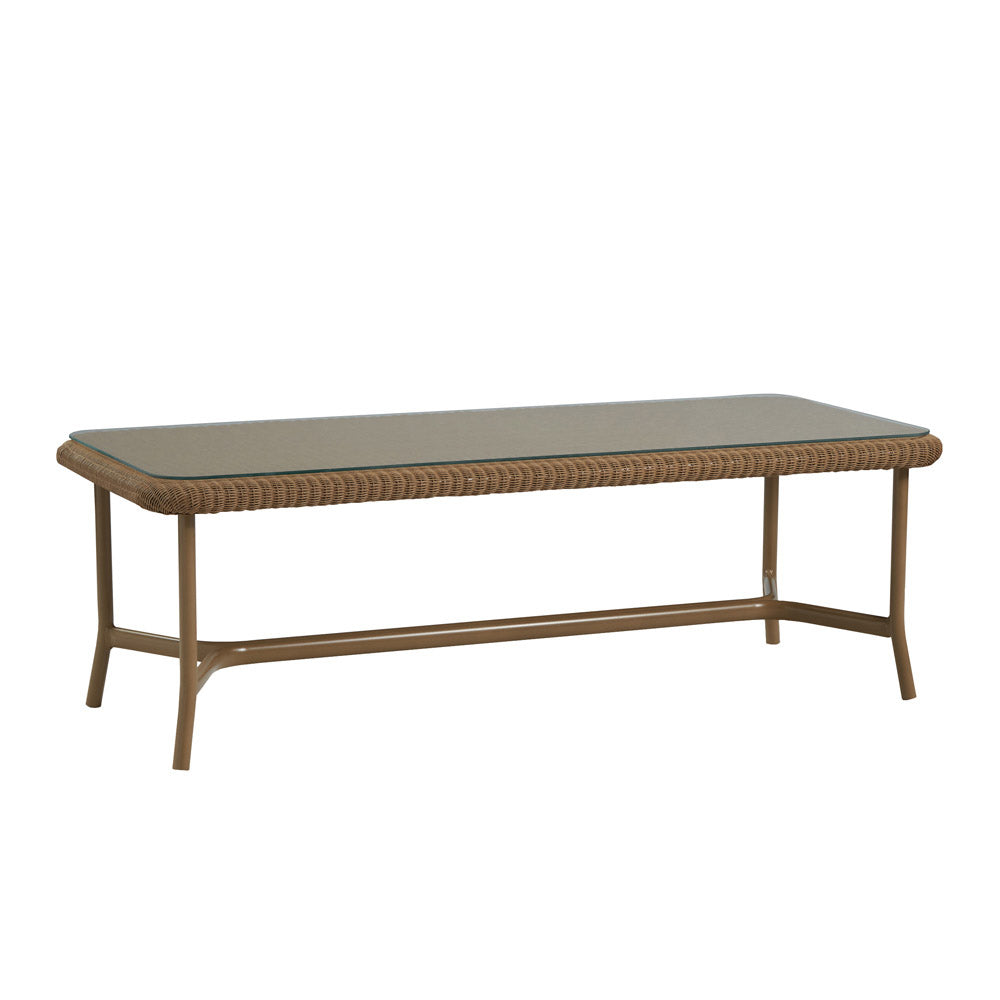 Lloyd Flanders Lloyd Loom 53" Rectangular Cocktail Table – 1x1 Weave, lifestyle photo 2