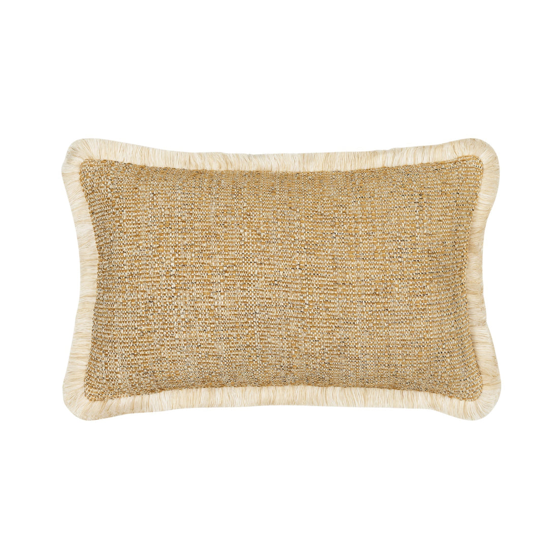 Elaine Smith Golden Hour Fringed outdoor pillow, gold