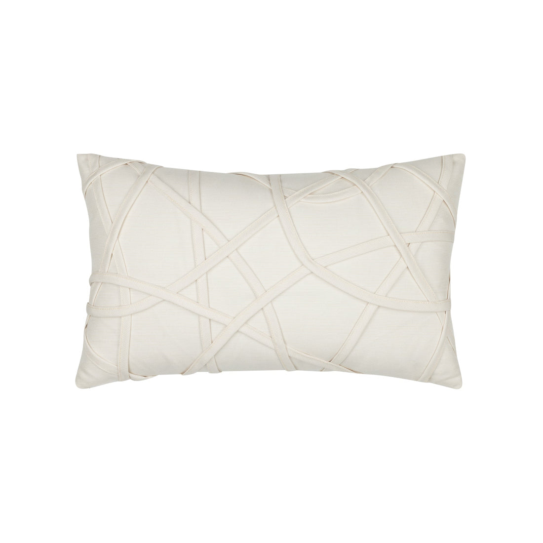 Elaine Smith Illusion Ivory outdoor pillow, ivory and white