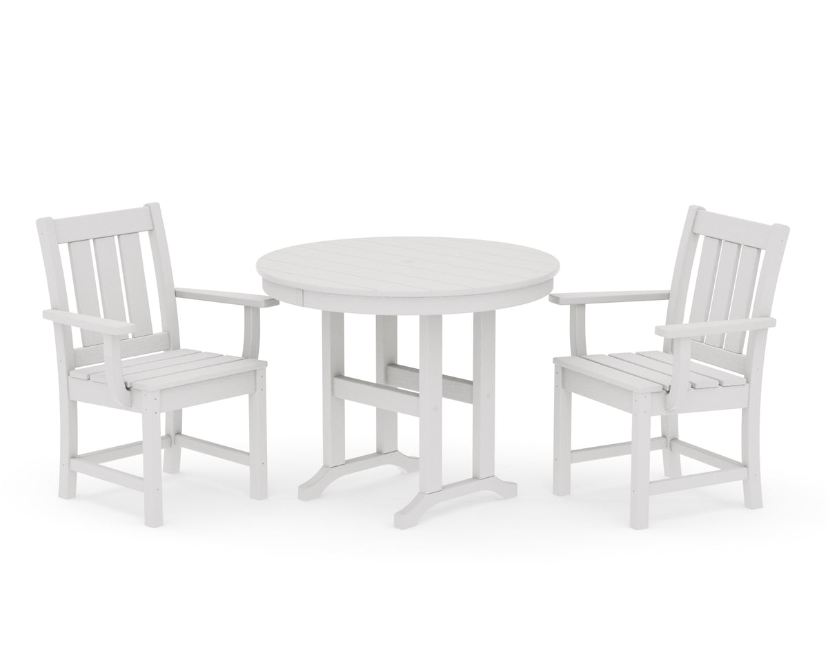 POLYWOOD Oxford 3-Piece Farmhouse Dining Set in Vintage White