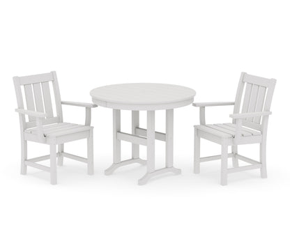 POLYWOOD Oxford 3-Piece Farmhouse Dining Set in Vintage White