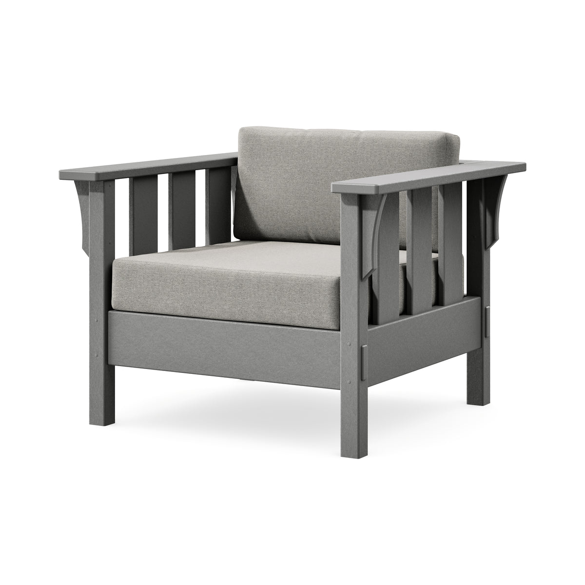 POLYWOOD Acadia Deep Seating Chair in Slate Grey / Weathered Tweed