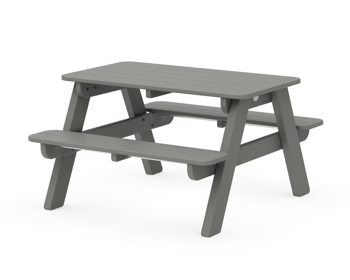 POLYWOOD Kids Outdoor Picnic Table in Slate Grey
