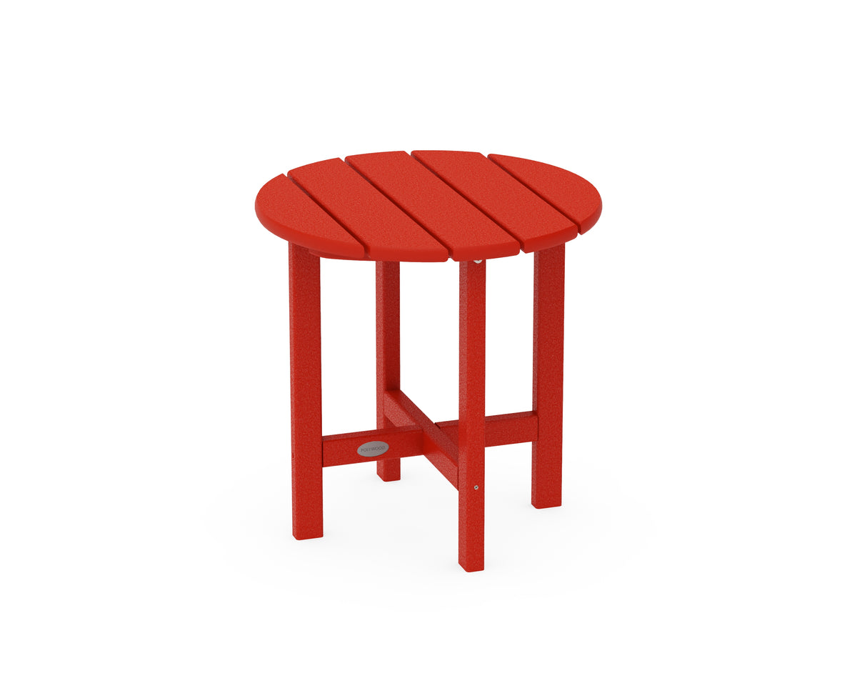 POLYWOOD Round 18" Side Table in Sunset Red