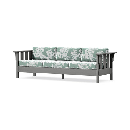POLYWOOD Acadia Deep Seating Sofa in Slate Grey / Leaf Glacier Spa