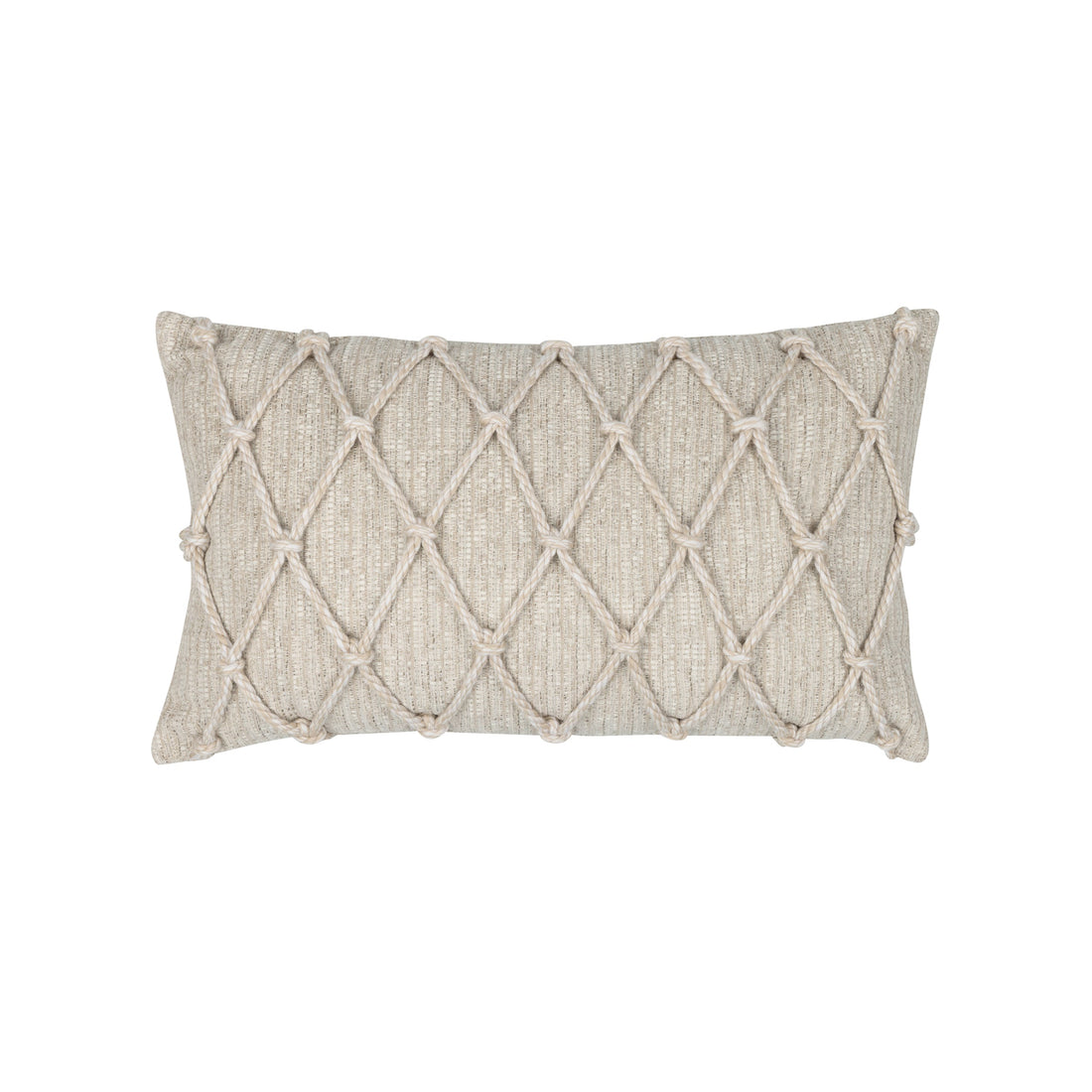 Elaine Smith Macrame Fawn outdoor pillow, neutral