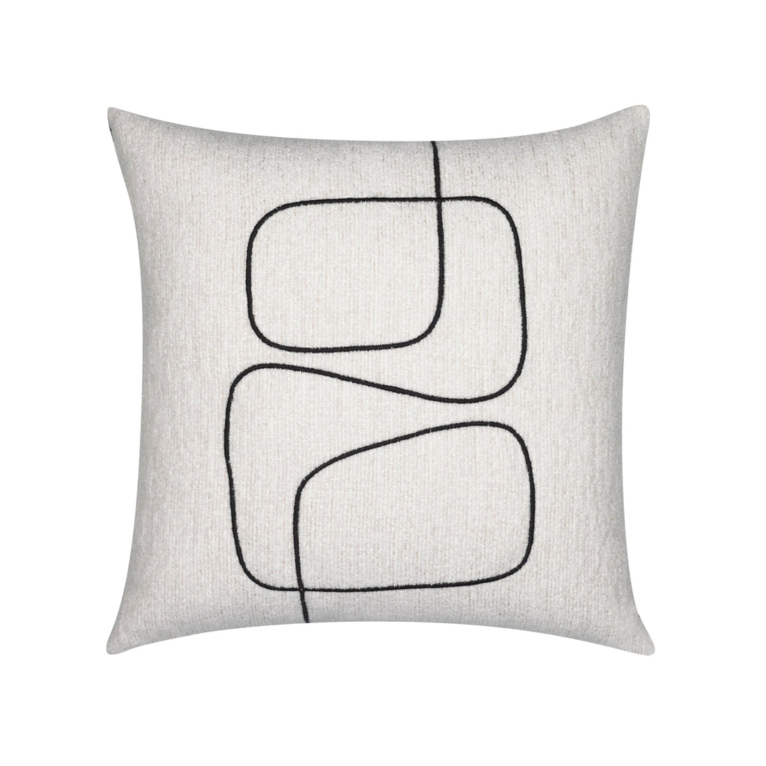 Elaine Smith Linear Luxe Ebony 20x20 outdoor pillow, black
