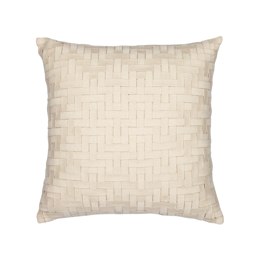 Elaine Smith Entwine Crema outdoor pillow, ivory - view 2