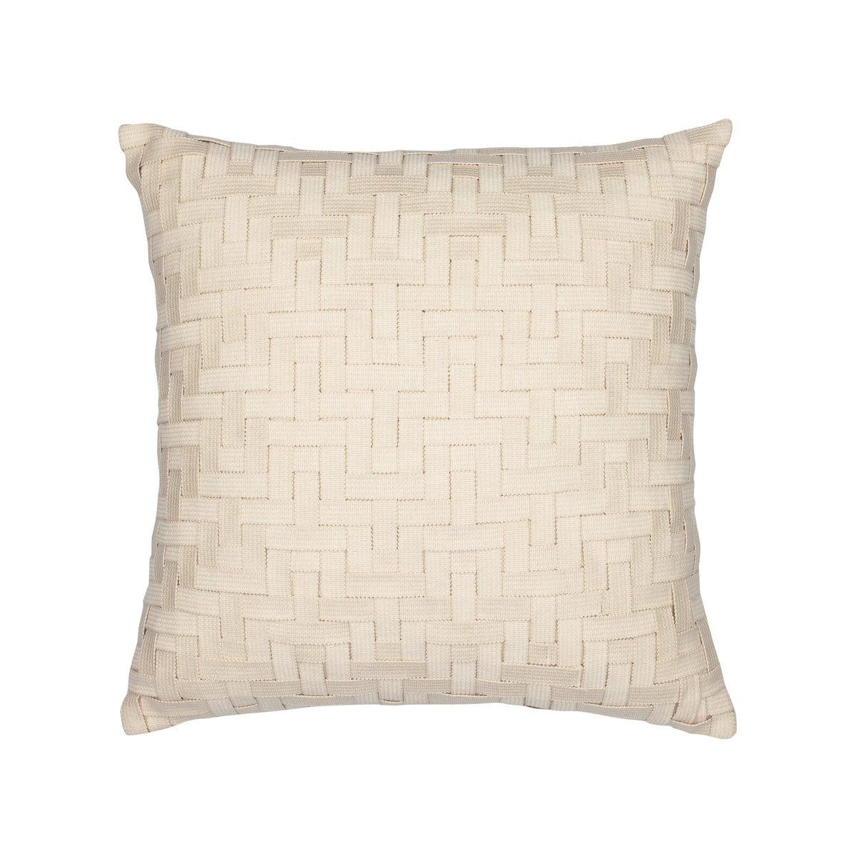 Elaine Smith Entwine Crema outdoor pillow, ivory - view 2