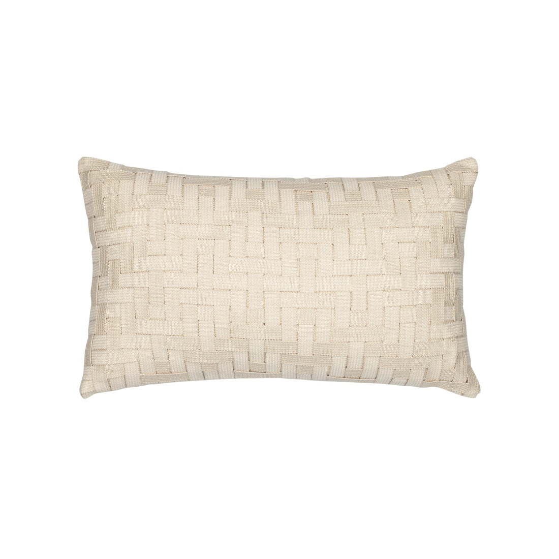 Elaine Smith Entwine Crema outdoor pillow, ivory