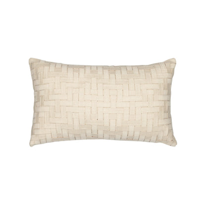 Elaine Smith Entwine Crema outdoor pillow, ivory