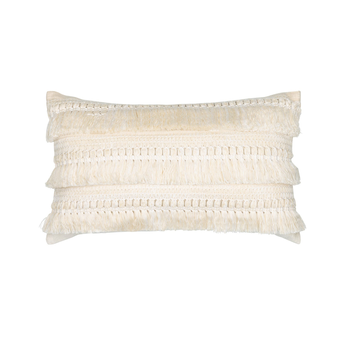Elaine Smith Cascade Crema 20x20 outdoor pillow, ivory