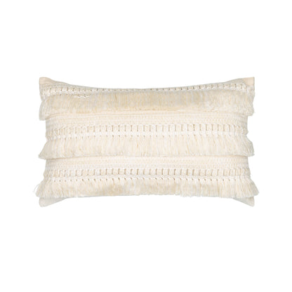 Elaine Smith Cascade Crema 20x20 outdoor pillow, ivory