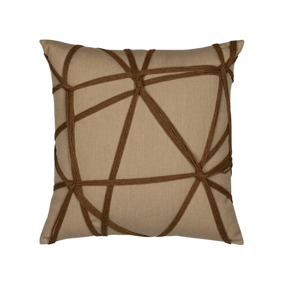 Elaine Smith Interlace Chestnut Outdoor Pillow - front