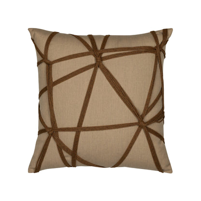 Elaine Smith Interlace Chestnut Outdoor Pillow - front