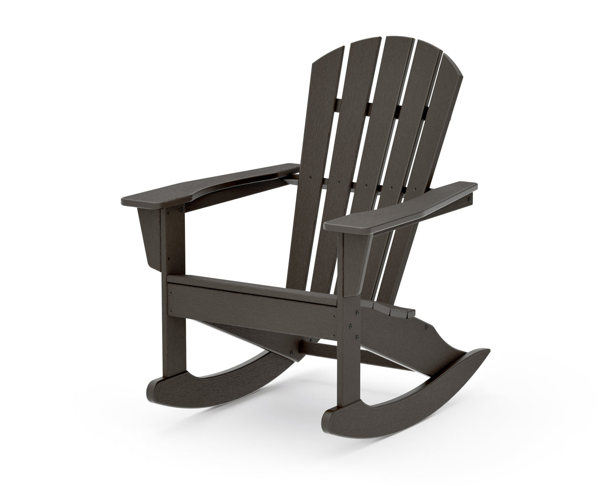POLYWOOD Palm Coast Adirondack Rocking Chair in Vintage Coffee