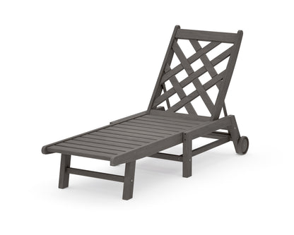 POLYWOOD Wovendale Chaise with Wheels in Driftwood