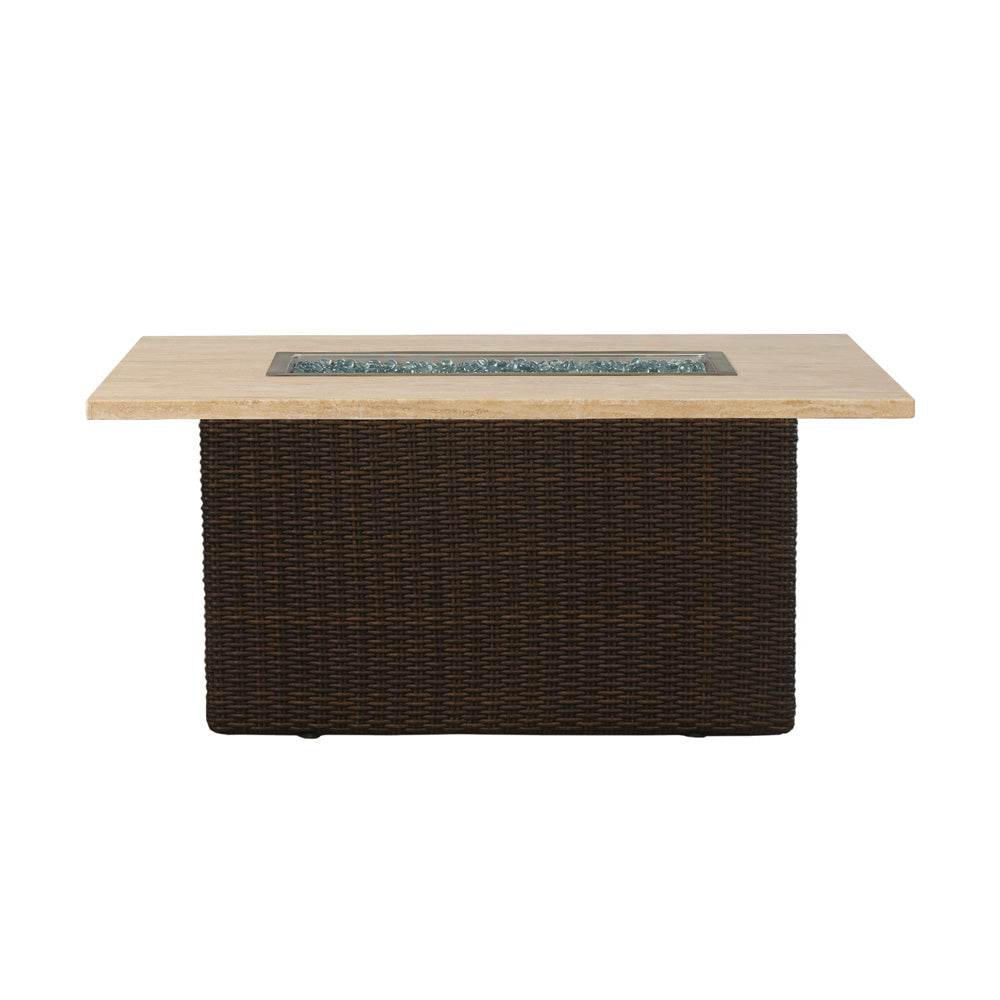 Lloyd Flanders Mesa 52" Rectangular Fire Table with Stone Top, lifestyle photo 3