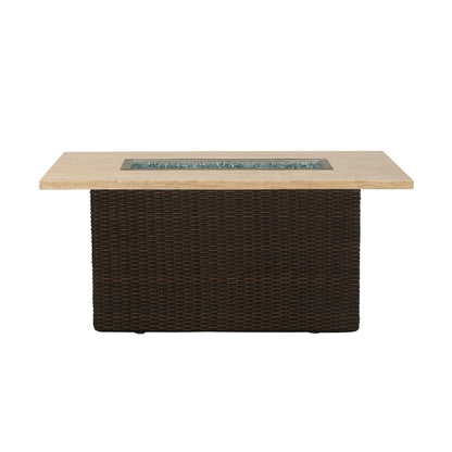 Lloyd Flanders Mesa 52" Rectangular Fire Table with Stone Top, lifestyle photo 3