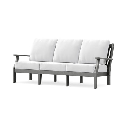 POLYWOOD Chinoiserie Deep Seating Sofa in Slate Grey / Natural