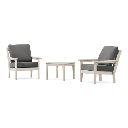 POLYWOOD Country Living Cottage 3-Piece Deep Seating Set in Sand