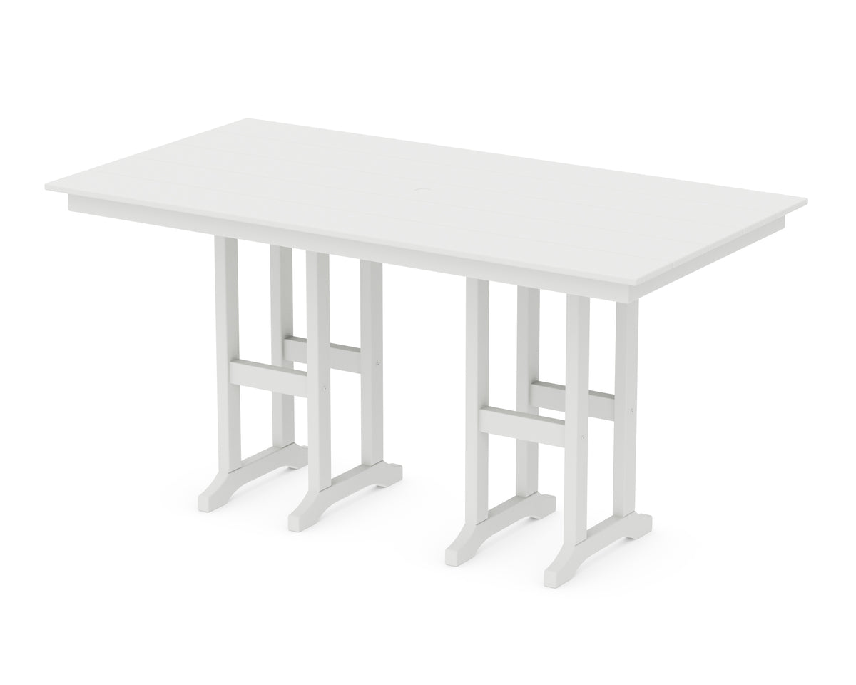 POLYWOOD Farmhouse 37" x 72" Counter Table in White