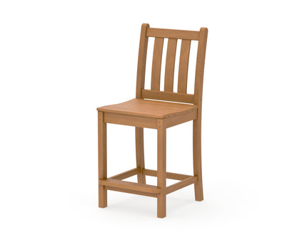 POLYWOOD Traditional Garden Counter Side Chair in Natural