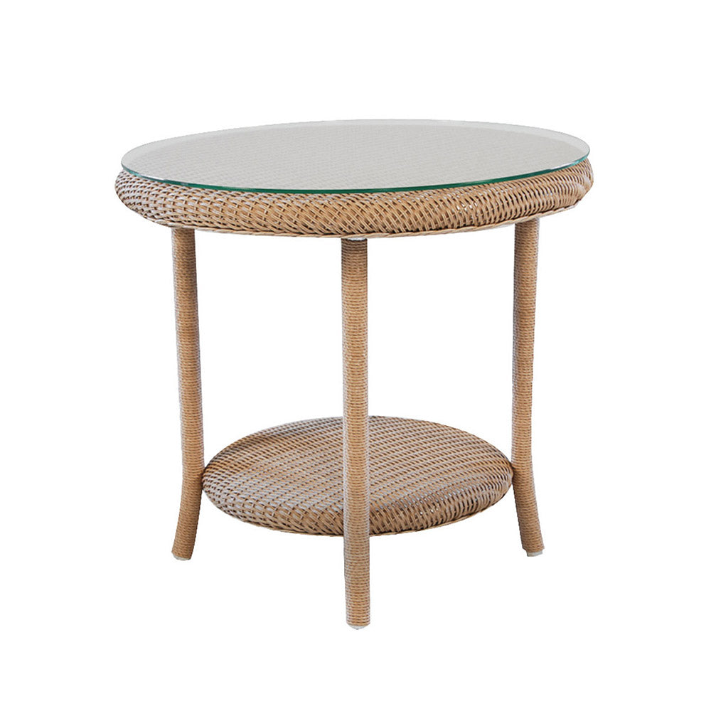 Lloyd Flanders Lloyd Loom 24" Round End Table with Shelf – 2x2 Weave, lifestyle photo 1