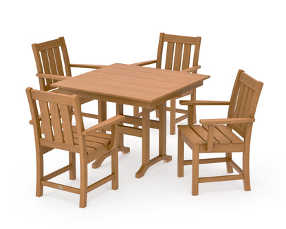 POLYWOOD Oxford 5-Piece Farmhouse Dining Set in Natural