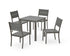 POLYWOOD Main Street 5-Piece Square Dining Set- Small in Bronze / Slate Grey