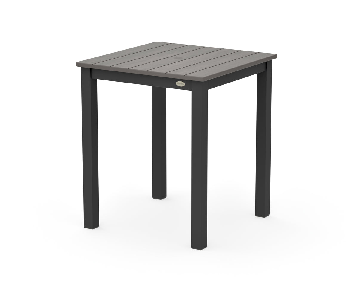 POLYWOOD Main Street 26 x 26 Dining Table in Black / Driftwood