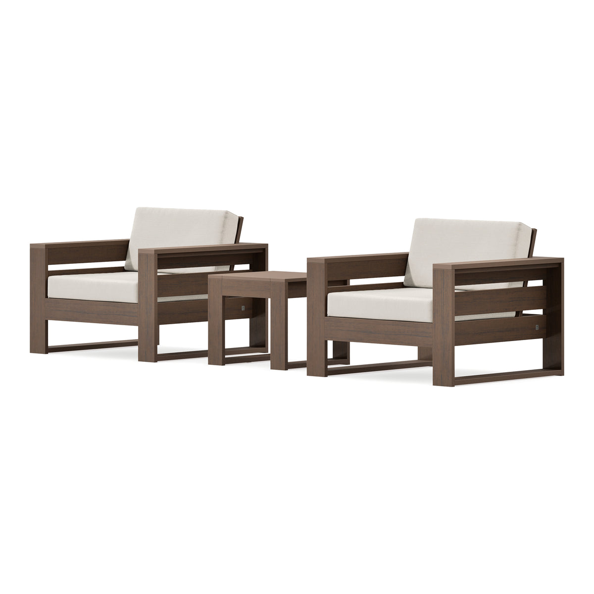 POLYWOOD PW Designer Series Latitude 3-Piece Lounge Chair Set in Kona / Dune Burlap