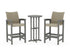 POLYWOOD Coastal Woven 3-Piece Farmhouse Bar Set in Slate Grey / Dune Grass