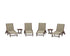 POLYWOOD 6-Piece Coastal Woven Chaise with Wheels Lounge Set in Mahogany / Dune Grass